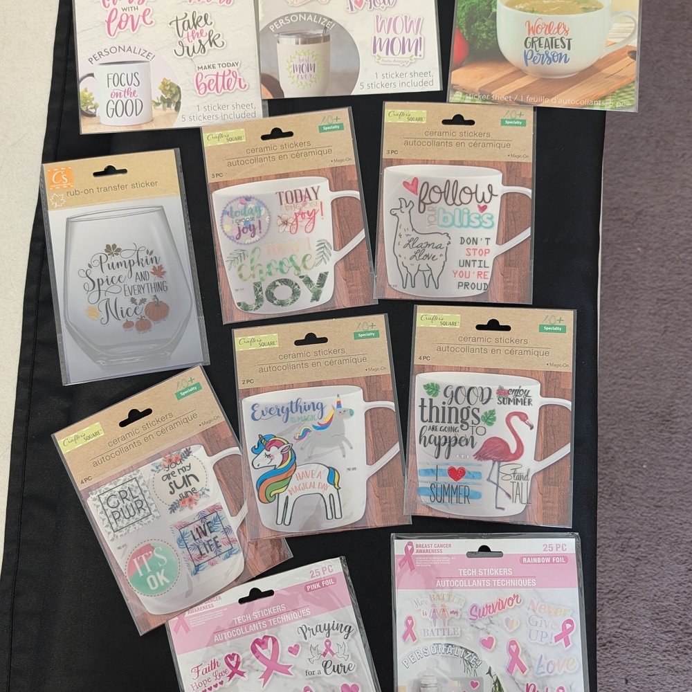 Assortment Of Heat Transfer Iron On Decals And Sticker Decals